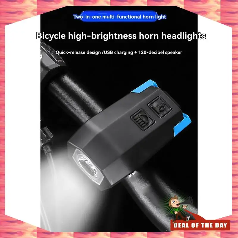 24-Hour Delivery Bicycle Lights USB Charging Horn Lights Night Riding Lighting Mountain Bike Headlights Cycling Equipment