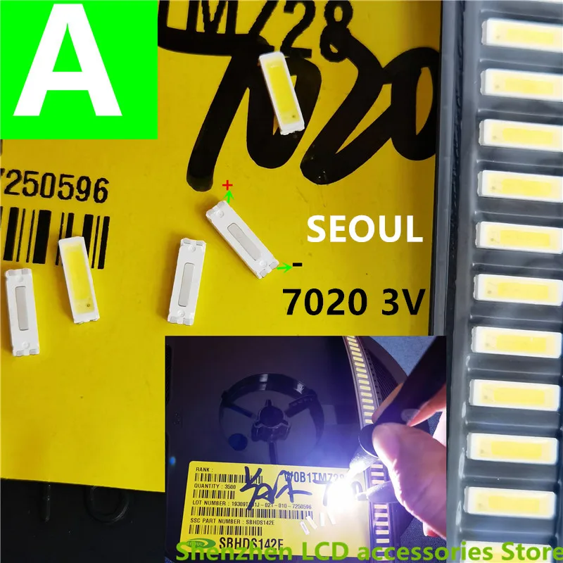 

ДЛЯ SEOUL светодиодная подсветка 7020 3 В 6 В холодный белый телевизор 100% НОВЫЙ 7020 = 7 мм * 2 мм