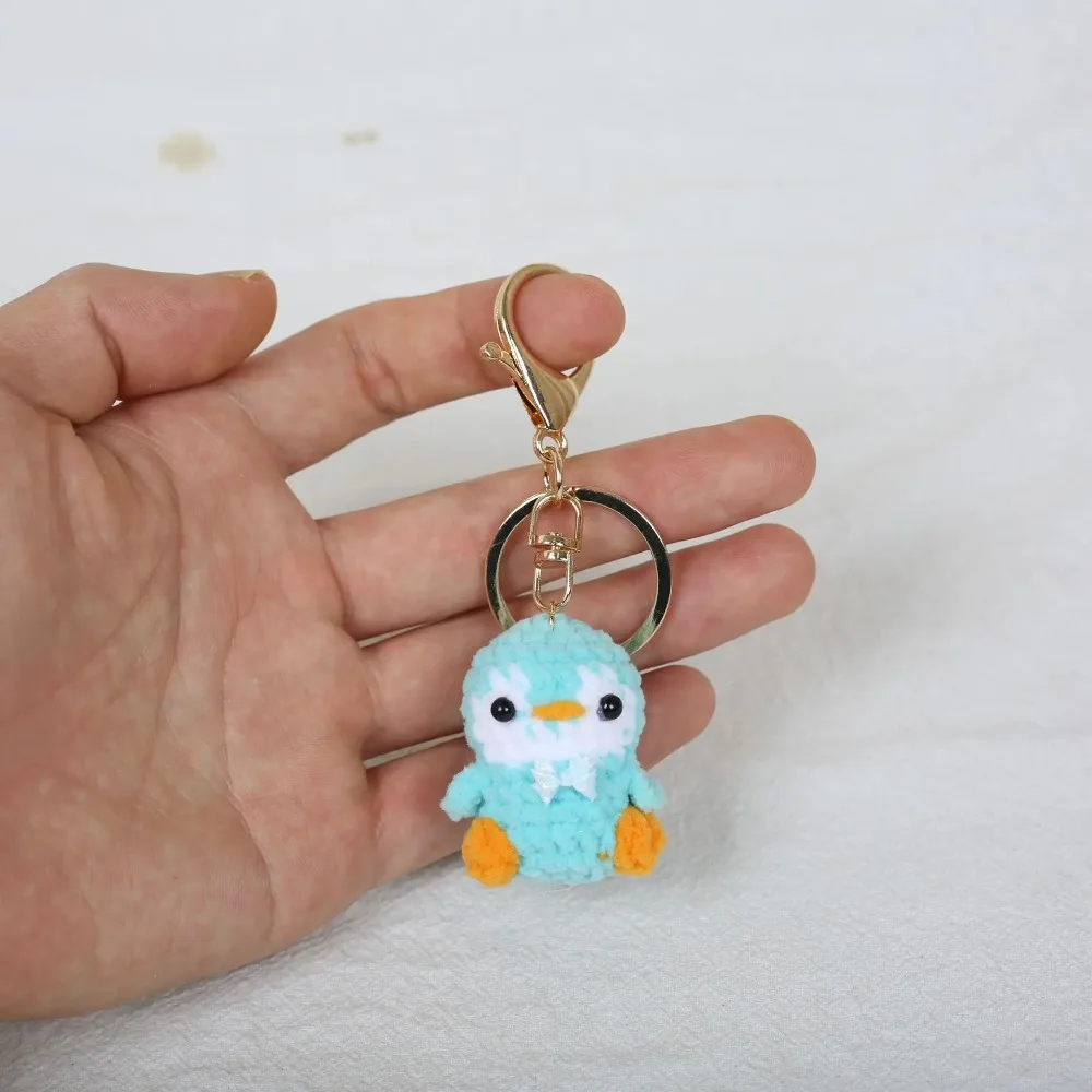 Mini Penguin Series Crochet Keychain Handmade Crochet Cartoon Penguin Doll Keychain Knitted Pendant view 3
