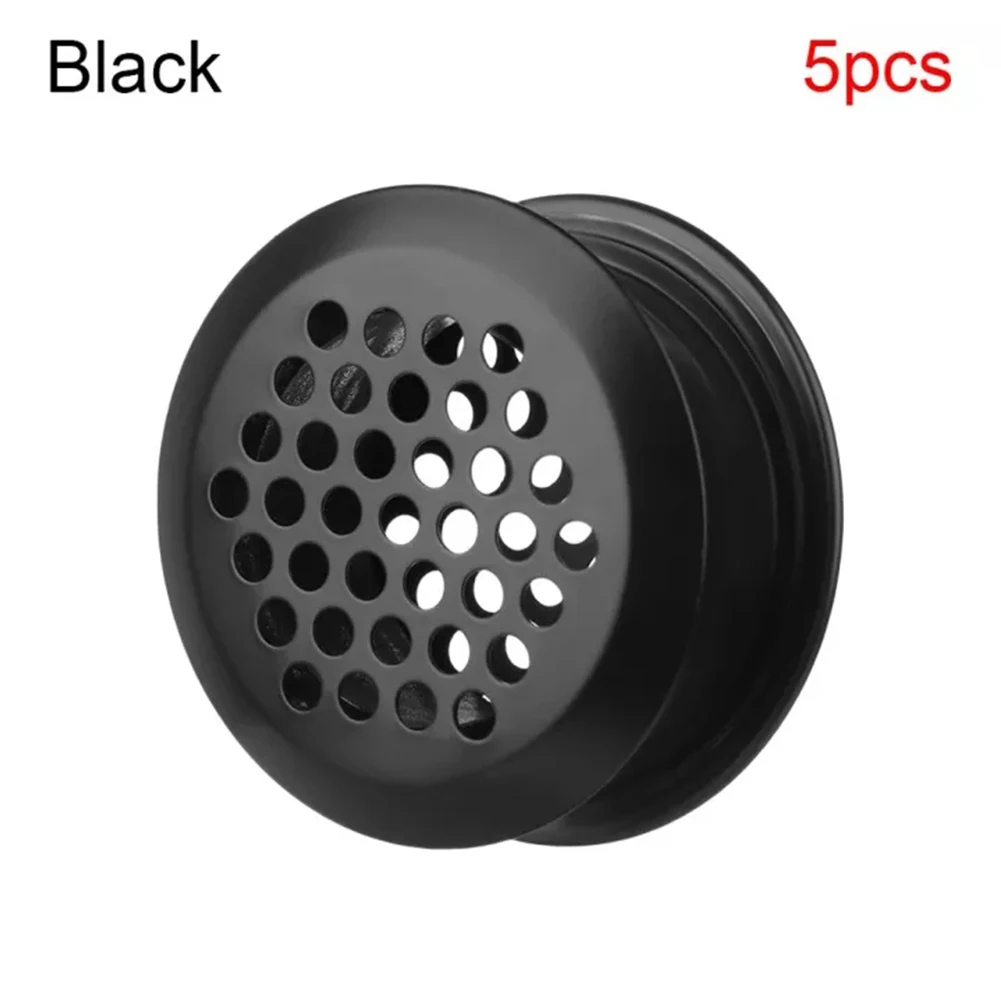 

Vent Mesh Holes Breathable Ventilation System for Wardrobe Shoe Cabinets Set of 5 Air Vents in Silver White and Black