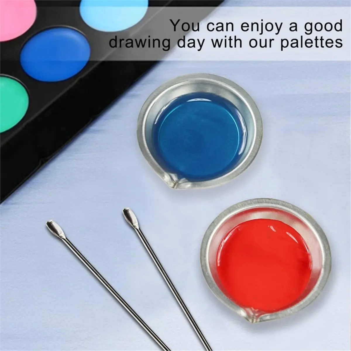 12pcs Paint Tray, 2pcs Paint Stirrer and 10pcs 3ml Pipette Eyedroppers Suit for Airbrush Painting,DIY Art Craft Painting