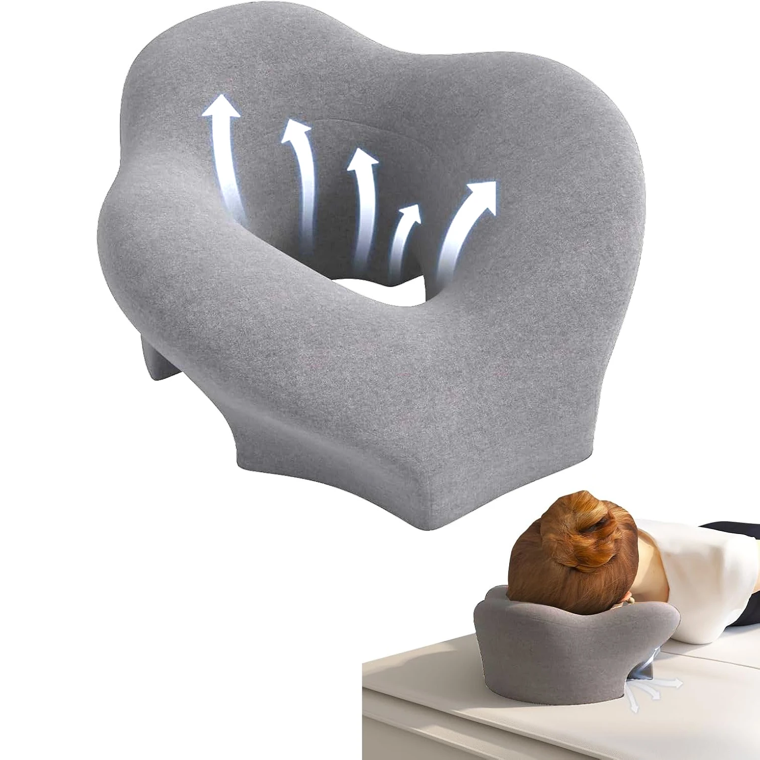 Almohada de masaje para dormir boca abajo - Almohada de reposacabezas para cama, para recuperación postoperatoria de cirugía ocular y BBL, bronceado en la playa, dormir boca abajo