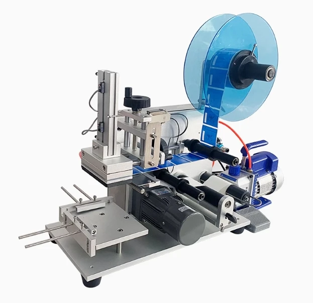 Semi Automatic Desktop Flat Square Bottle Labeling Machine Optional with or Without Date Coding Function