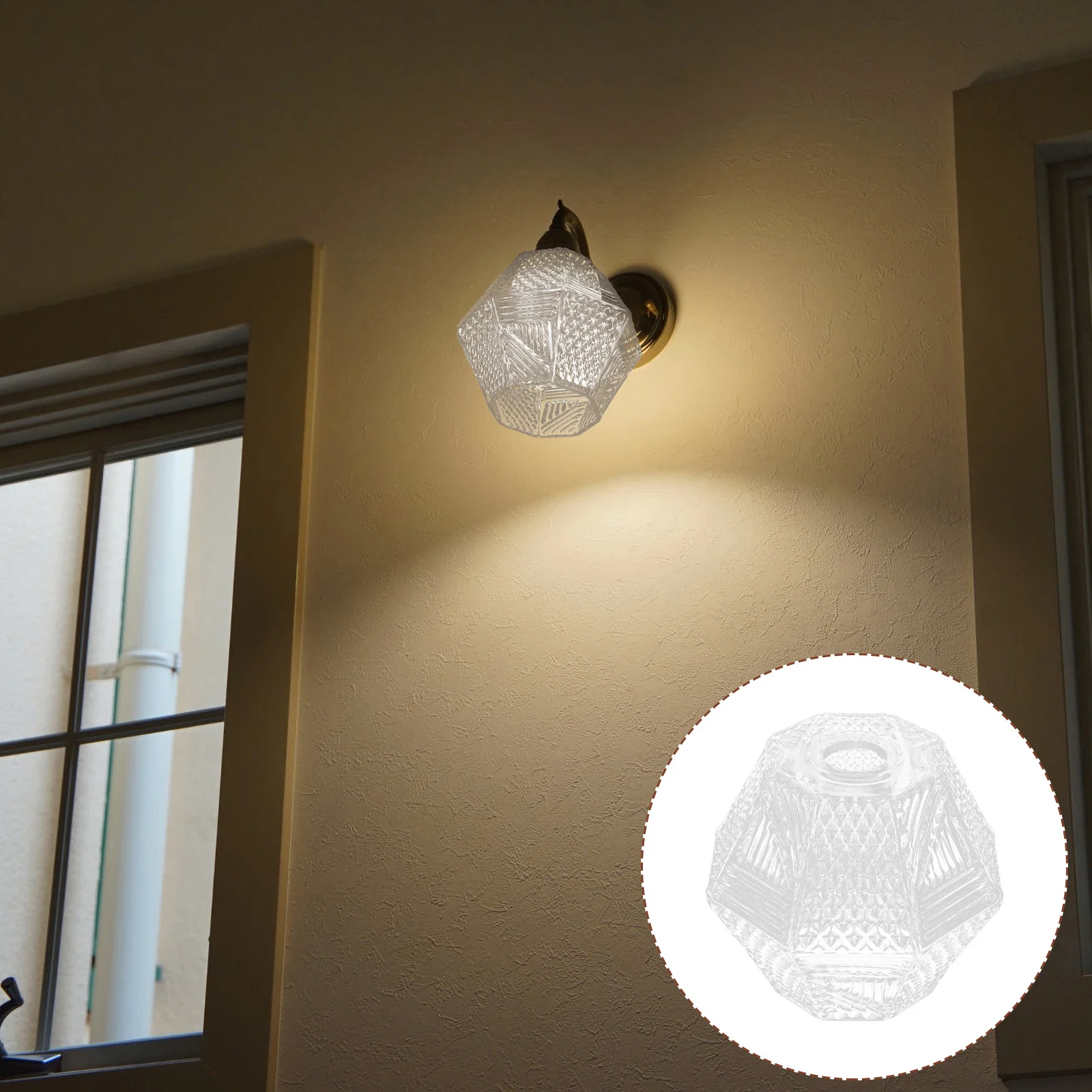 

Replacement Glass Ceiling Pendant Lampshade Transparent Lamp Cover Decorative Light Shade for Home Hotel Bedroom Restaurant