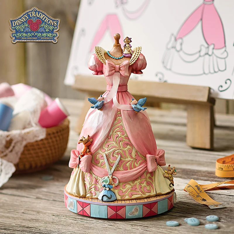 Disney Princess Series Cinderella Pink Dress Collection Figurine Cute Creative Trendy Desktop Ornament Birthday Christmas Gift