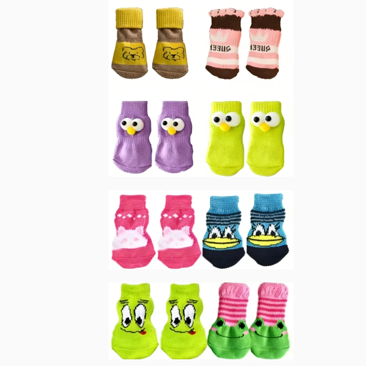 Pet Anti-Slip Socks Cats & Dogs Cute Indoor Anti-Fouling Socks Traction Protecting Oaws From Wear Tear Licking