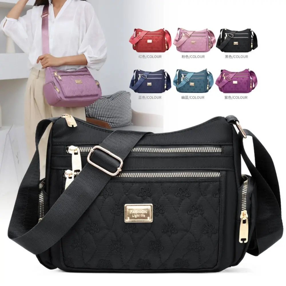 

Oxford Cloth Messenger Bags Portable Large Capacity Solid Color Shoulder Bag Casual Waterproof Underarm Bag Ladies Mom