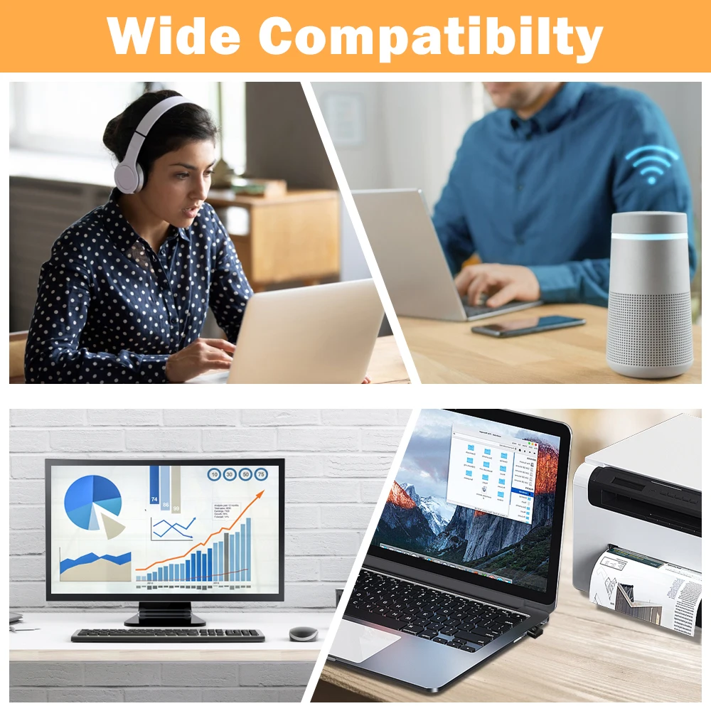 Goelely Bluetooth 5.3 Dongle Adapter Driver-free Bluetooth Adapter for Windows 8.1/10/11 Wireless Bluetooth Data Transmission