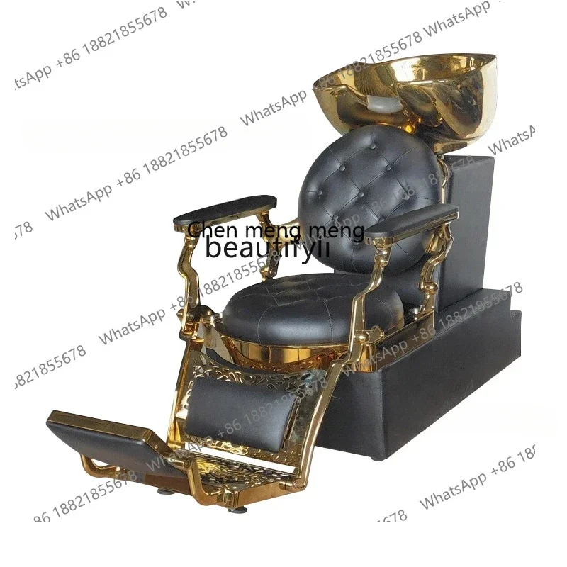 cc182l Golden Shampoo Chair Hair Saloon Dedicated Foreign Beauty Salon Half Lying Massage Salon Bed Flush Recliner