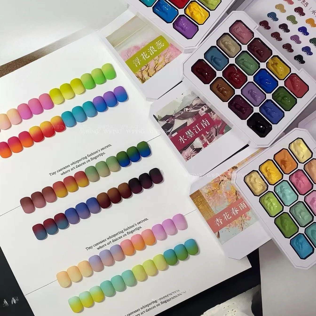 

16Colors Pat Patting Gel Nail Polish Transfer French Design Soak Off UV LED Gel Varnishes Gradient Patting Gel Palette Manicure