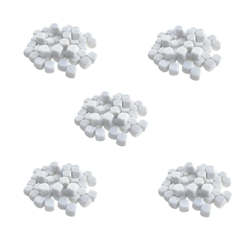 Budget-Friendly 250 Pack 16MM Blank White Dice Set Acrylic Rounded D6 Dice Space For Game,Party,Fun,DIY Sticker And Math Teachin