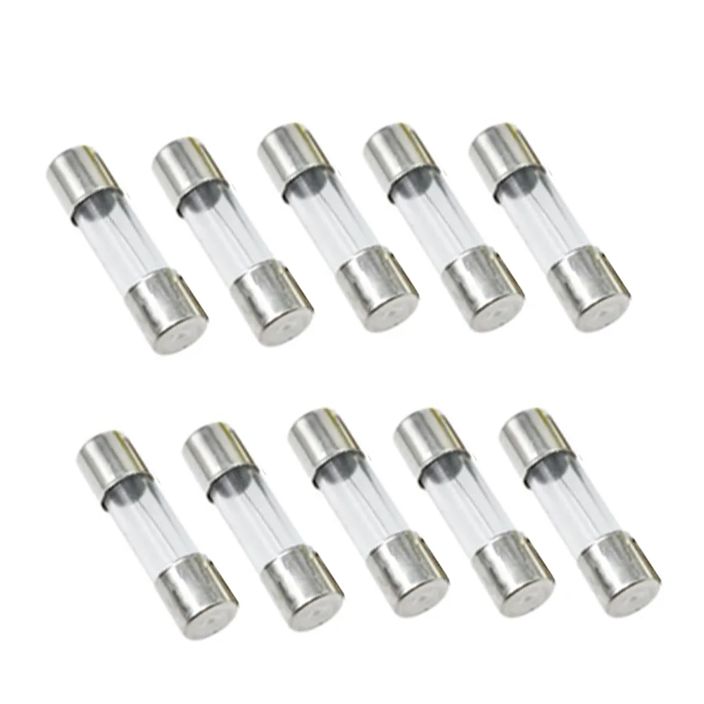 10 unids/lote 5*20mm 6*30mm fusibles de tubo de vidrio de soplado rápido 5mm x 20mm 6mm x 30mm 250V 1A 2A 3A 4A 5A 7A 8A 10A AMP fusible de soplado rápido