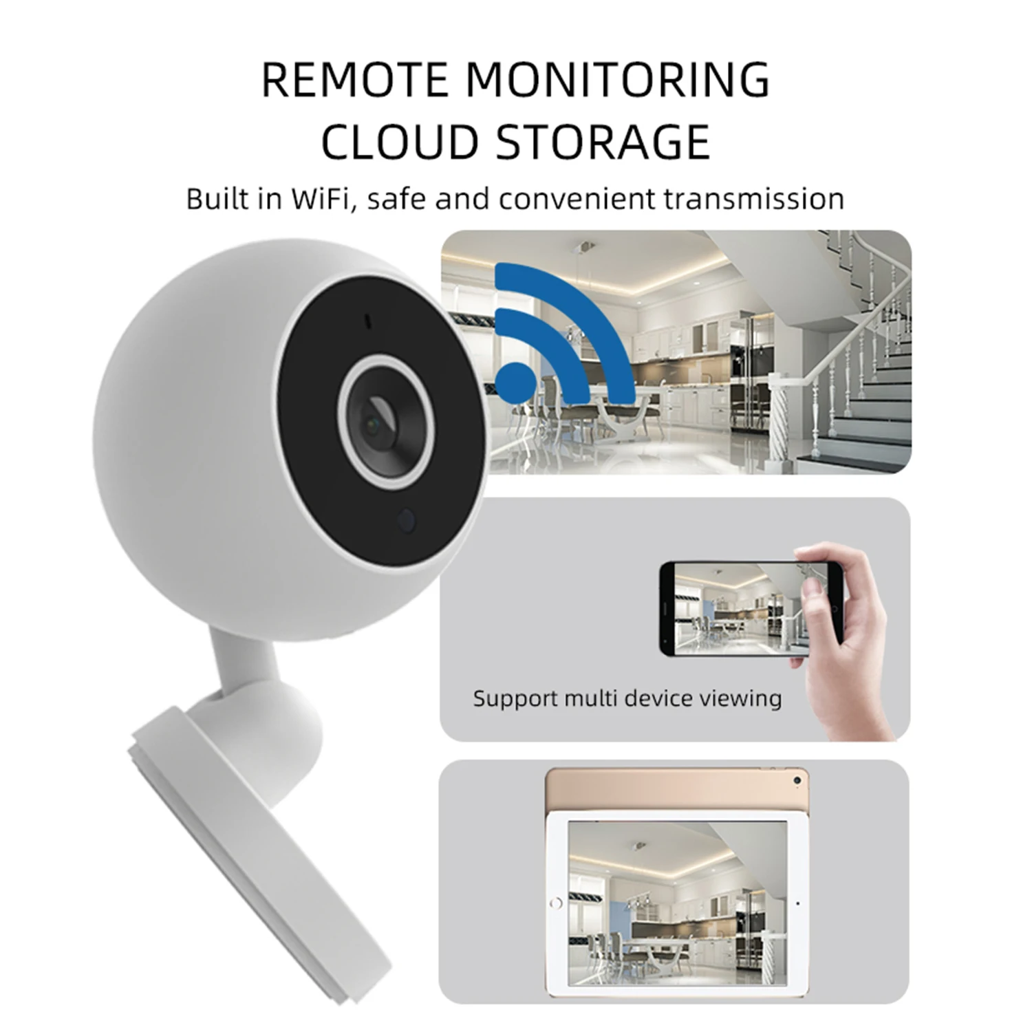 Network Surveillance Camera Remote Monitoring WiFi Camera 1080P Pixel Home Security System 360 Degree Rotation