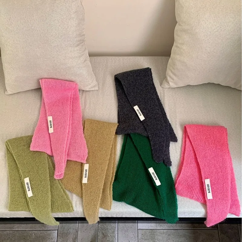 ‌Color Knitted Knotted Shawl Autumn Winter Layering Neck Warm Stylish Triangular Scarf
