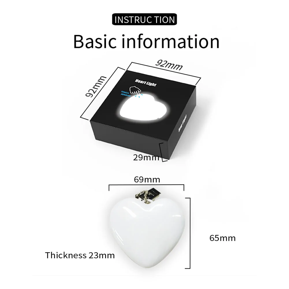 PC LED حقيبة يد ضوء الحب القلب/جولة على شكل جو مضيئة محفظة أضواء ديكور مع سلسلة المفاتيح هدية الإبداعية #5