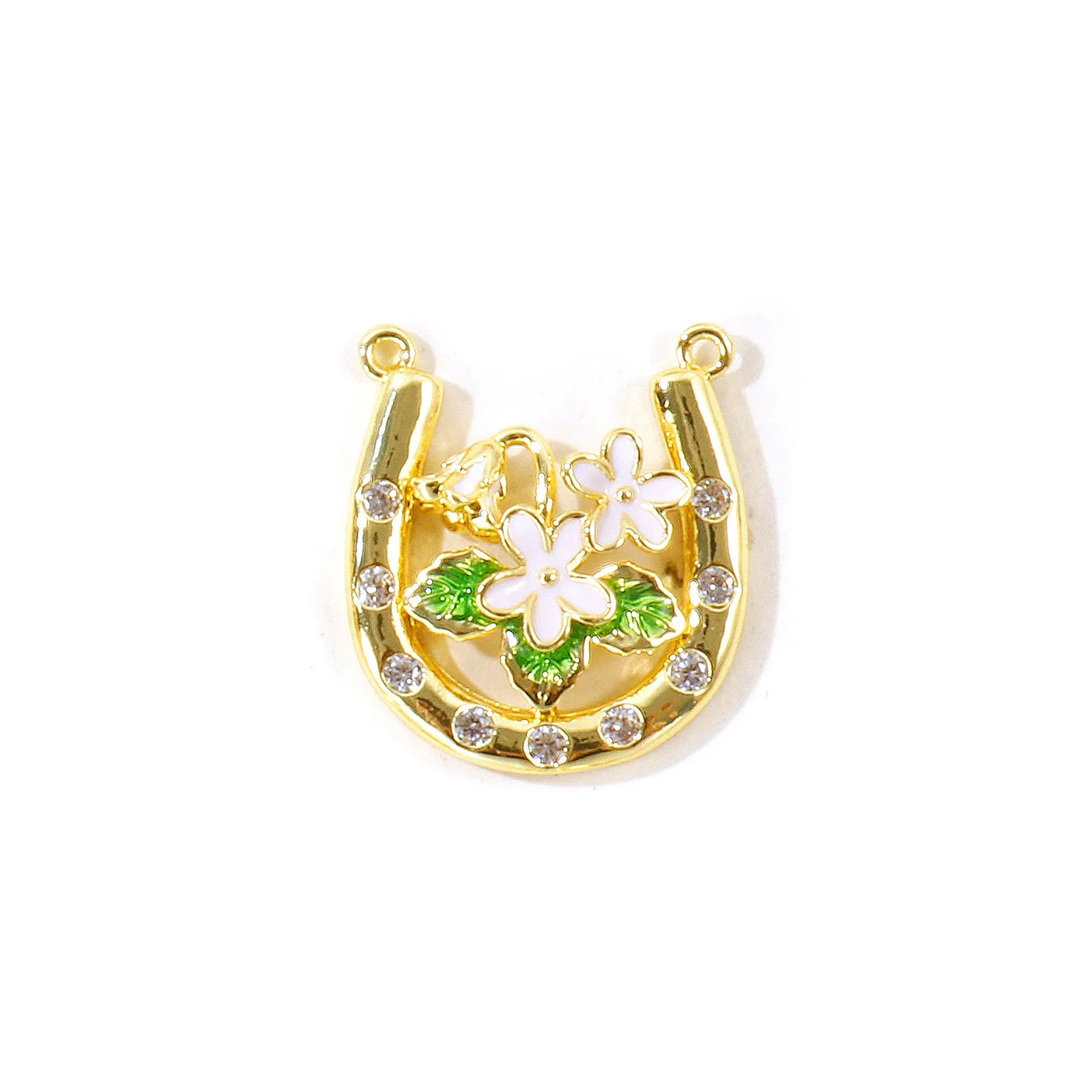 2 Stück Mehrfarbige Blumen-Anhänger aus emailliertem, 18K vergoldetem Messing für DIY-Halsketten, Armbänder, Schmuckherstellung, Großhandel – Detail 9
