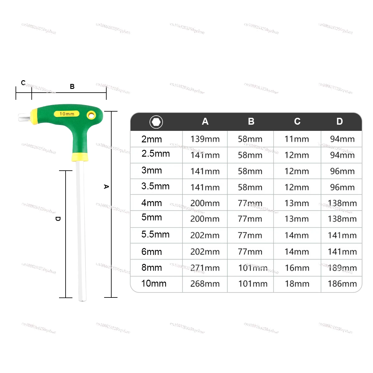 Wrench Set T-Handle Hex Key Kit Hexagon Screwdriver Allen Wrench Metric For Car Bike Motorycle Repair Hand Tools