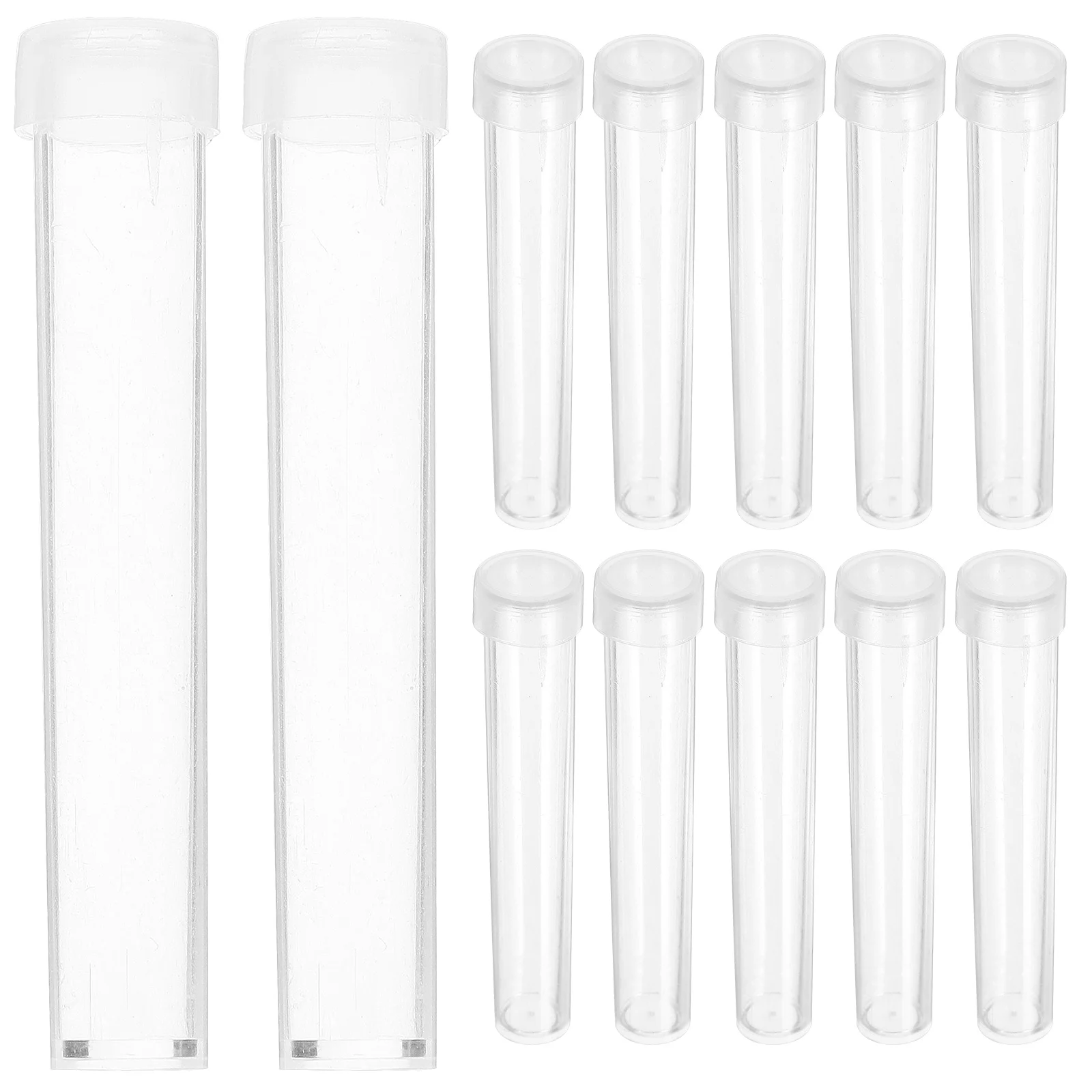 25 Pcs Syringe Test Tube Storage Tubes Kit Plastic Tins Transparent for Laboratory