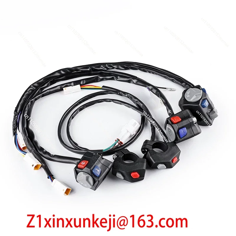 Motorcycle Dirt Bike Handlebar Switch Ignition Kill Headlight Hi-Lo Beam Blue Red Button For XC-W EXC-F