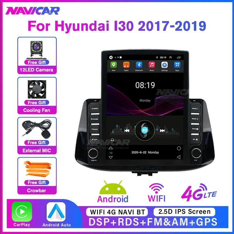 

Car Multimedia Player Car Radio 6G+128G For Hyundai I30 2017 2018 2019 GPS Navigation 2Din Android10 Stereo Receiver Carplay DSP