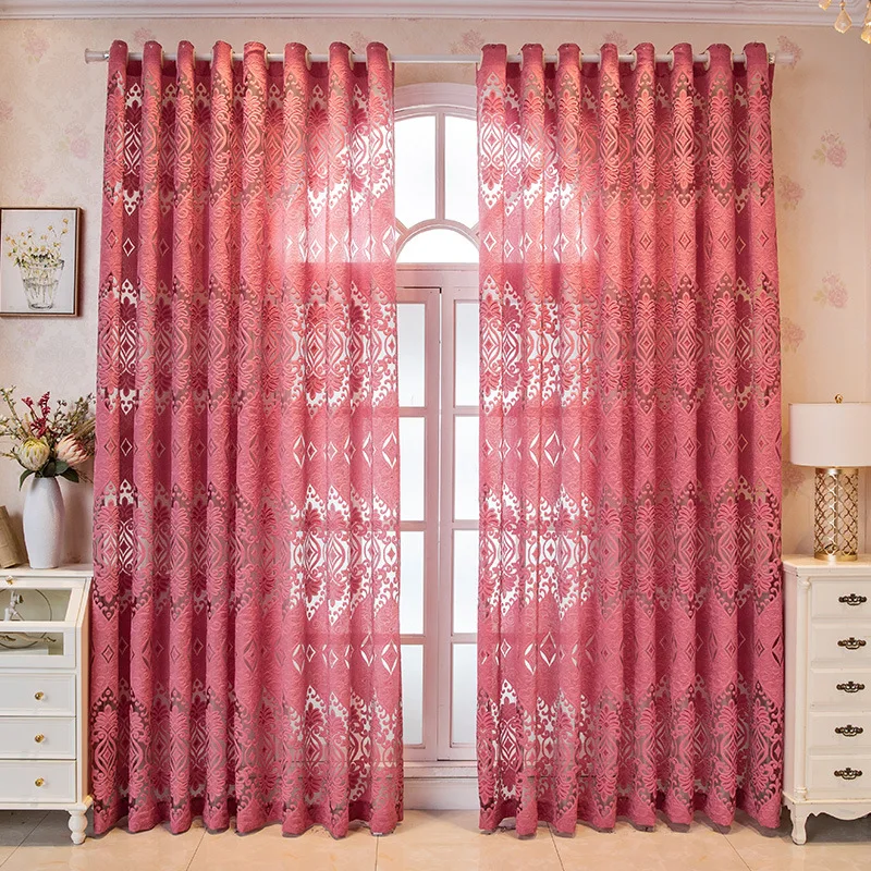 European Tulle Curtains for Living Room Bedroom Dining Room Luxury Balcony Blackout Transparent Hollow Embroidery Custom Villa