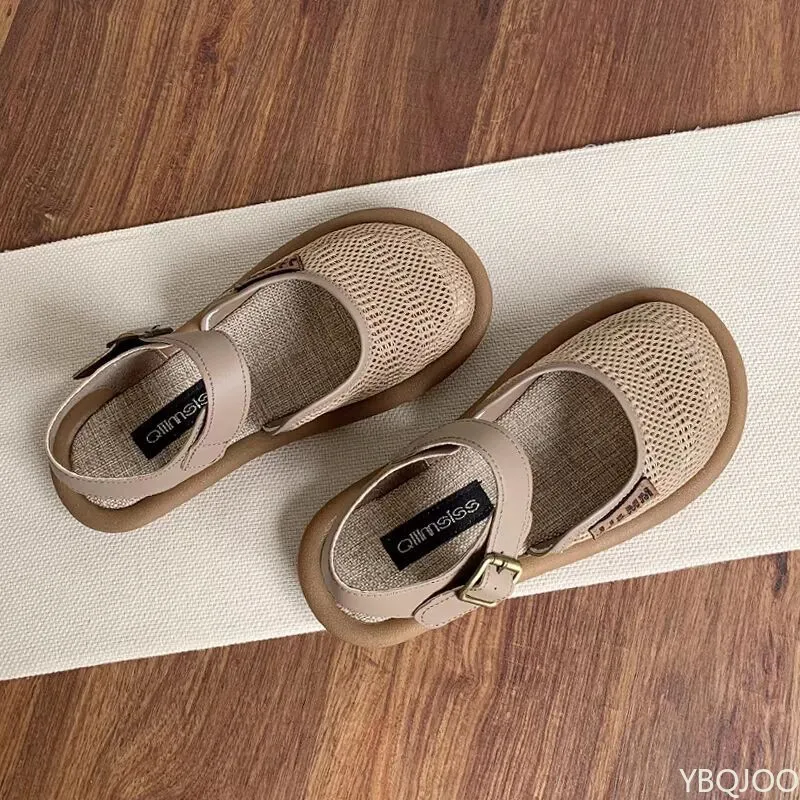2025 السيدات الصيف الكتان أحذية امرأة باوتو نعال مسطحة الصنادل تنفس مريحة في الهواء الطلق أحذية الشاطئ Zapatos Mujer #3