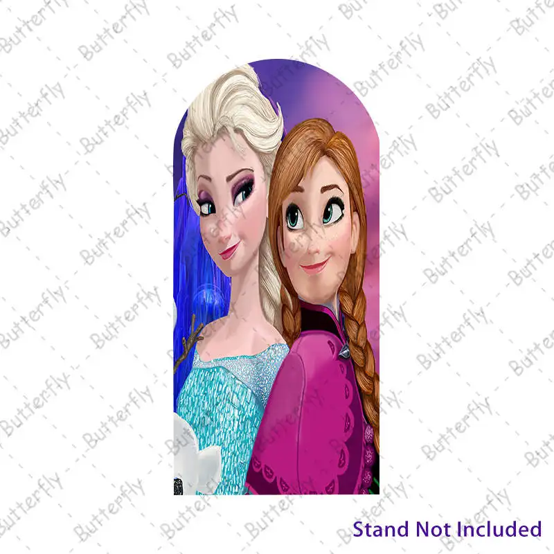 

Elsa Princess Blonde Frozen Cute Anna Custom Disney Arch Photography Backdrop Cover Girls Birthday Party Background Decoration