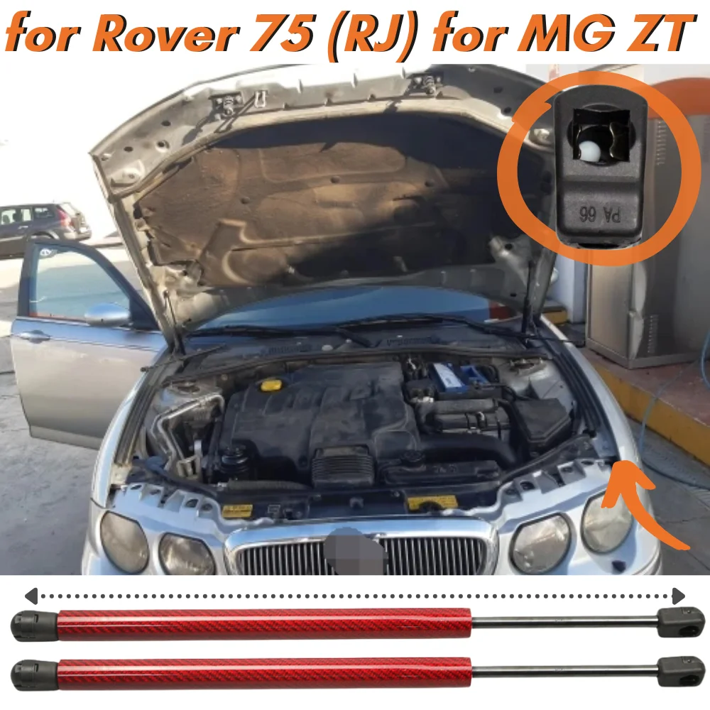 

Qty(2) Hood Struts for for Rover 75 (RJ) Sedan 1998-2005 for MG ZT Front Bonnet Lift Supports Gas Springs Shock Absorbers