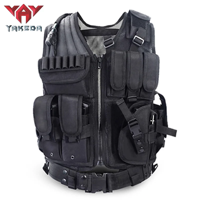 

YAKEDA Adjustable Molle Tactical Vest Combat Body Armor Vests Security Hunting Outdoor CS Game Airsoft Training Jacket