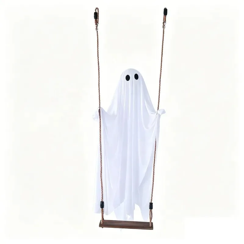 Cross-border Halloween fabric ghost glow cute pendant courtyard outdoor Chinese swing