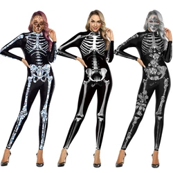 [You're My Secret] Halloween Women Adult Cosplay Jumpsuit Skeleton Bodysuit Female Zombies Party Outfit Sexy Zentai Costumes