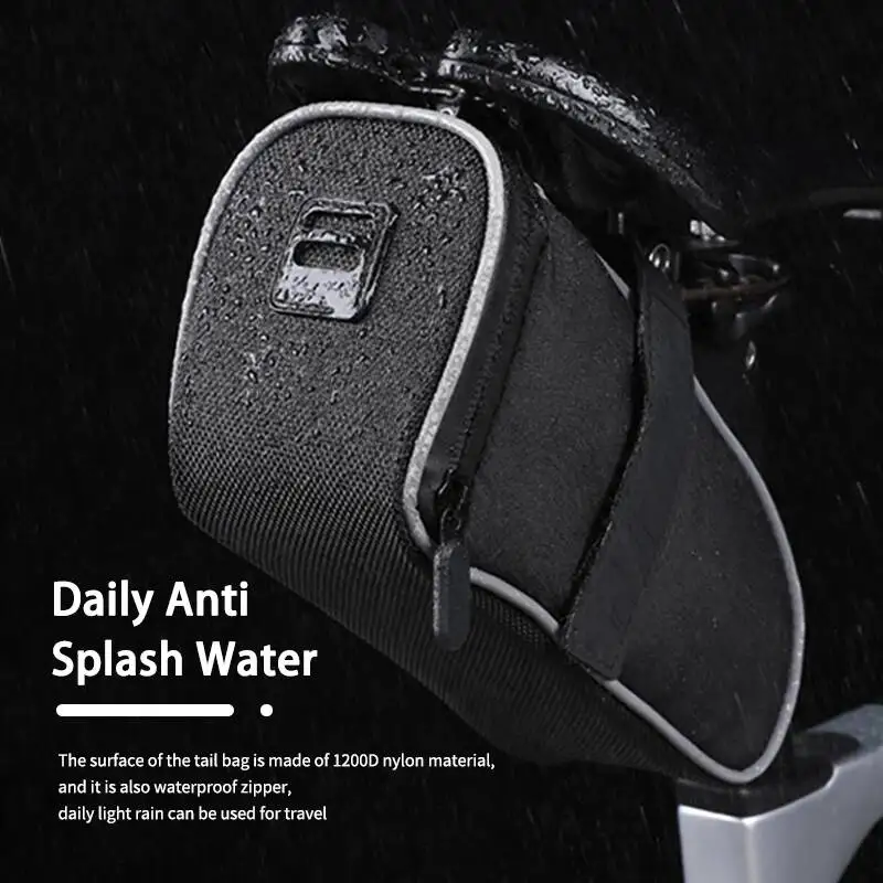 

ESLNF Bicycle Portable Mini Bike Saddle Bags Reflective Scratch Resistant Cycling Bag Accessories