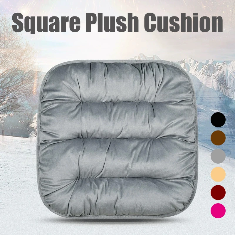 

Square Plush Car Seat Cushion Single-Piece Front Seat Pad With Thickened Padding All-Season Use New Winter Design Car Parts