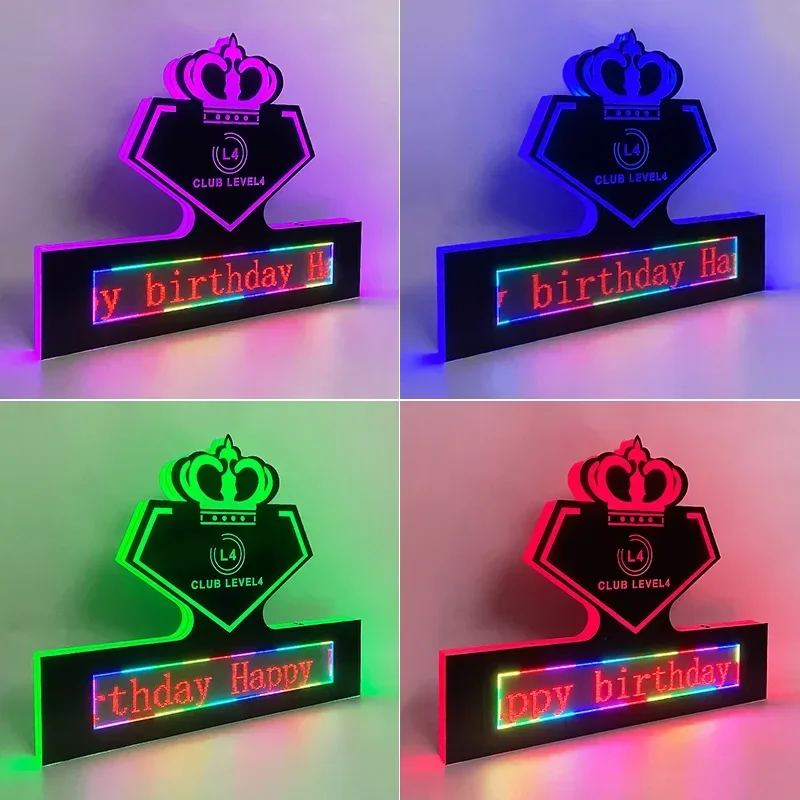 LED screen holding signs, luminous atmosphere signs, bar props KTV stage crown screen can be customized party favors