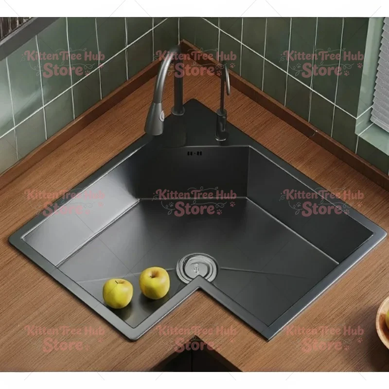 Large Single Tank Dishwashing Basins  Kitchen Corner Special-shaped Sink