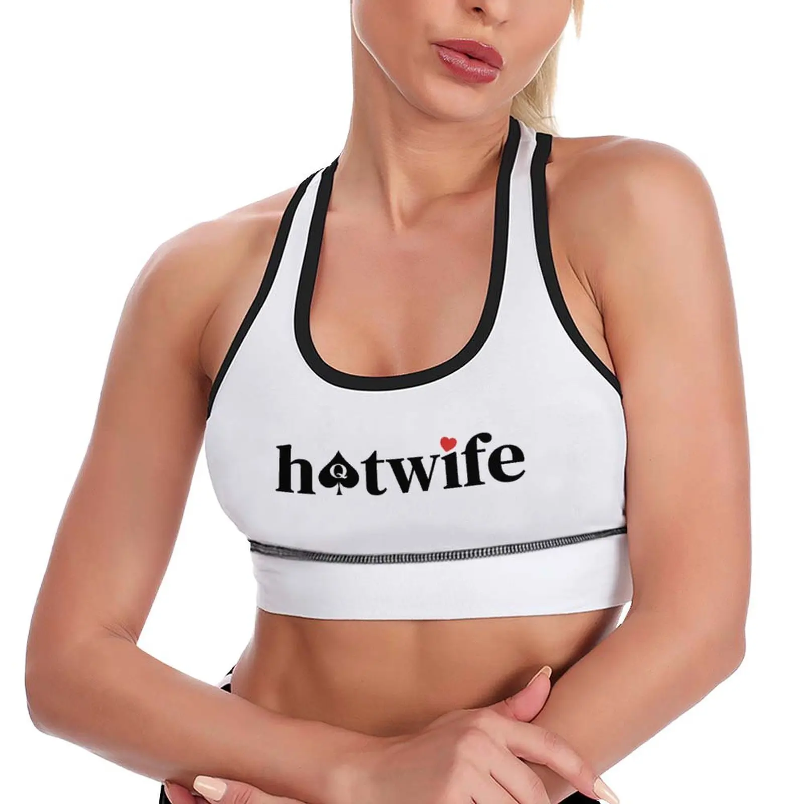 قمصان بدون أكمام مطبوعة من Hotwife للنساء، قمصان قصيرة بدون أكمام برقبة على شكل حرف U، قمصان رياضية أساسية مقصوصة من Racerback للخروج #1