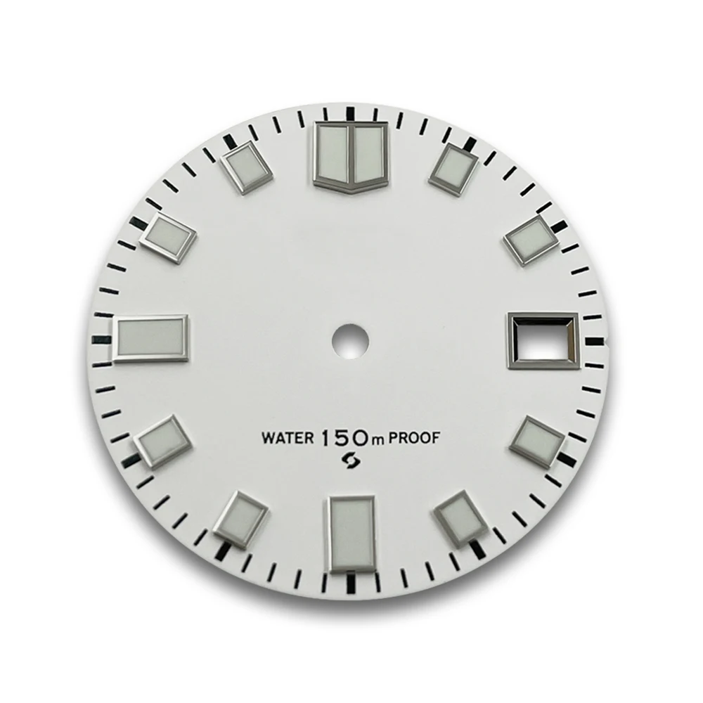 

28.5mm No Logo Matte Diving Dial Green Luminous For NH35/NH36/4R Automatic Movement Watch Modification Accessories Custom Logo