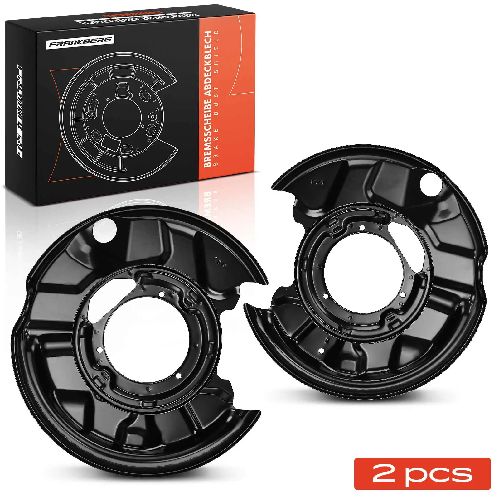 Frankberg 2x Anker plaatwerk Remschijf Achteras Beide Zijden Voor Mercedes-Benz 124 Saloon C124 W124 W201 2024201544 11253