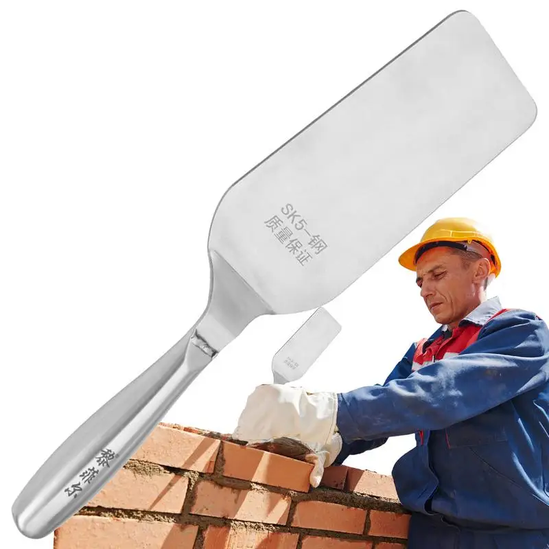 Cement Trowel Double face Brick Knife Wall Tool Stainless Steel Bent Handle Brick Knife Trowel Pointing Plaster Tool Soft Handle