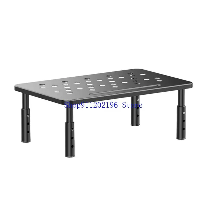 P82A Metal Laptop Stand Holder Offering Adjustable Platform And Storage Area