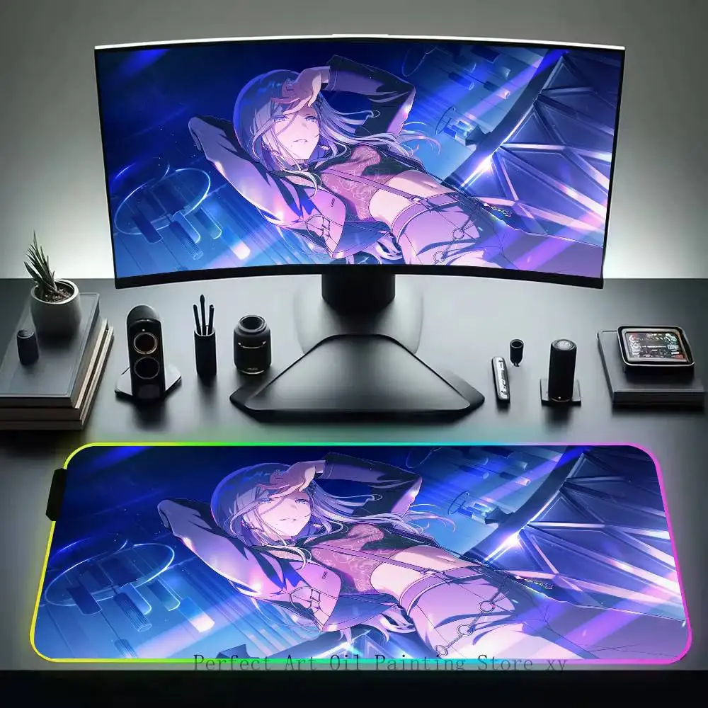Hinomori Shizuku Anime P-Project S-Sekai Mousepad Non-slip Suitable For Office Computers Laptops E-sports Game Desk Mats XXL