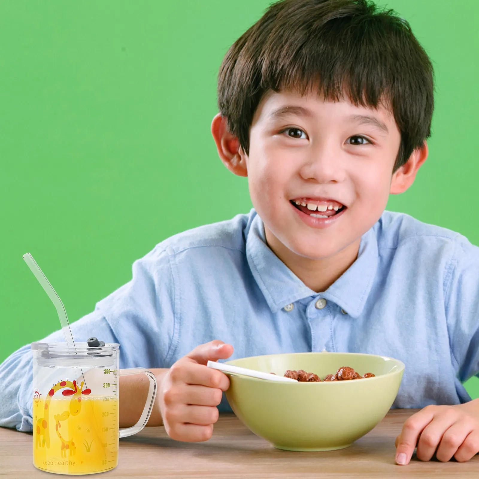 

Детские стеклянные бутылки для молока с трубочкой, мерные стаканы, крышки и трубочки, прозрачные кружки