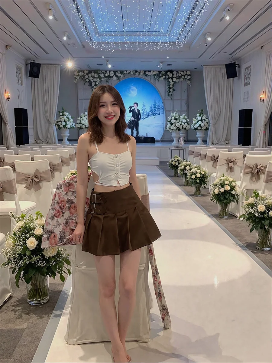 Spódnice damskie plisowane, długość maxi, elastyczna talia, jednolity kolor, lekkie na letnią plażę, artystyczny, kobiecy i swobodny styl