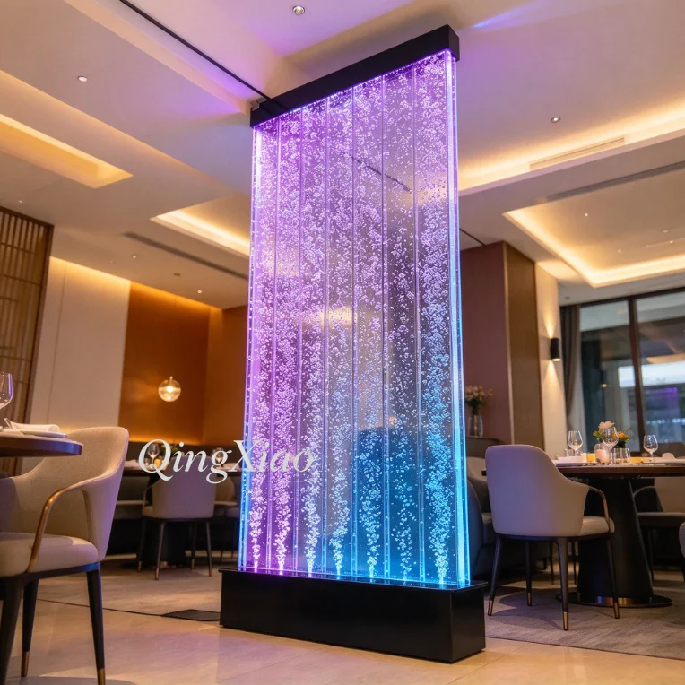 Bubble Water Wall Partition Screen Indoor Landscape Divider Customized Water Feature Ornament With Flowing Bubble Design