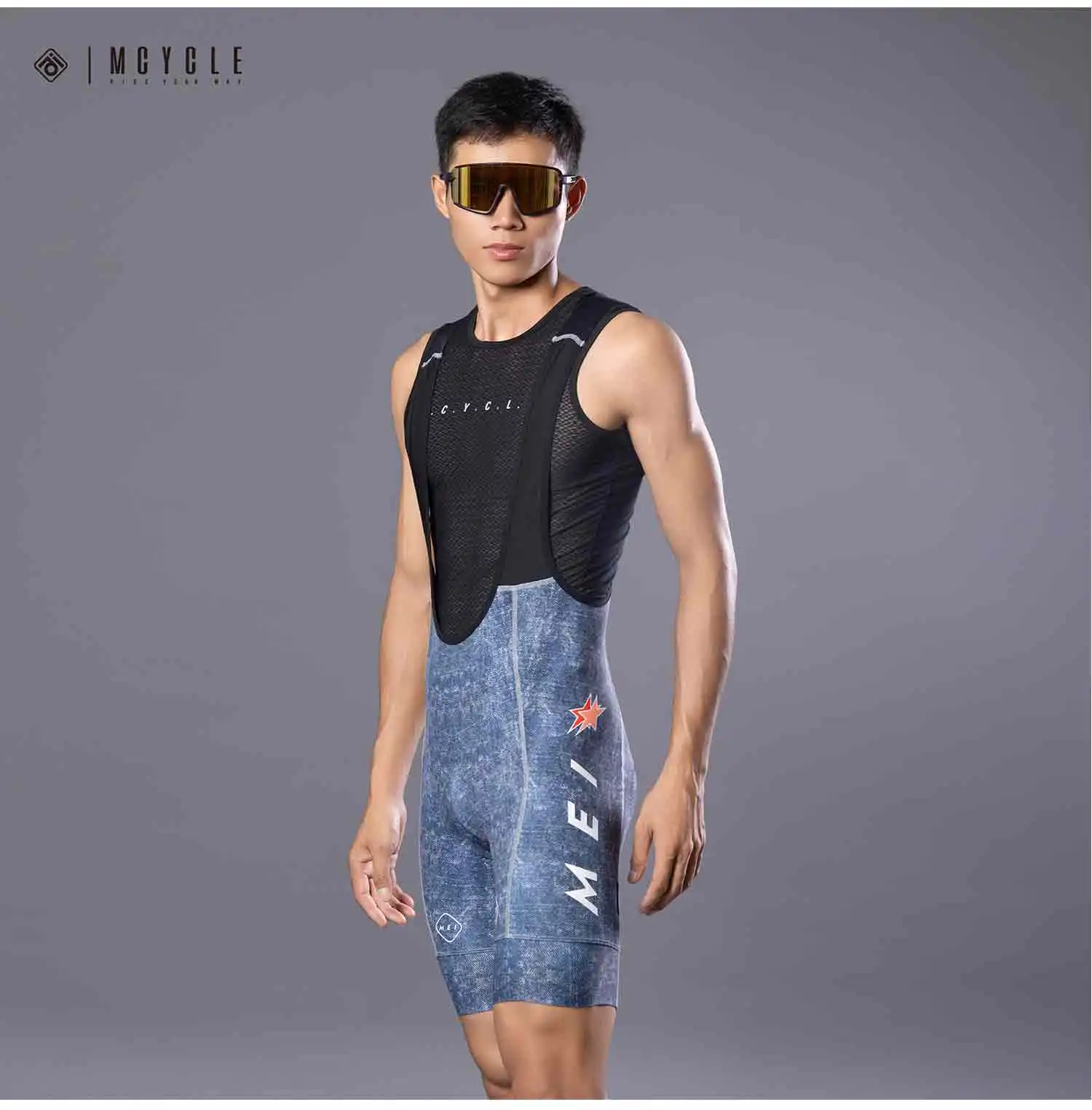 Mcycle Heißer Verkauf Fahrrad Trägerhose Neues Design Hoch taillierte Fahrradshorts für Männer Atmungsaktive gepolsterte Trägerhose Radfahren – Detail 17