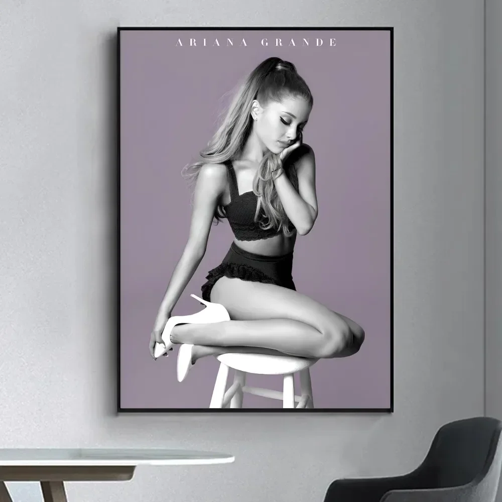 Singer A-Ariana-G-Grande  Poster Fancy Wall Sticker for Living Room Bar Vintage Decorative Painting Middle