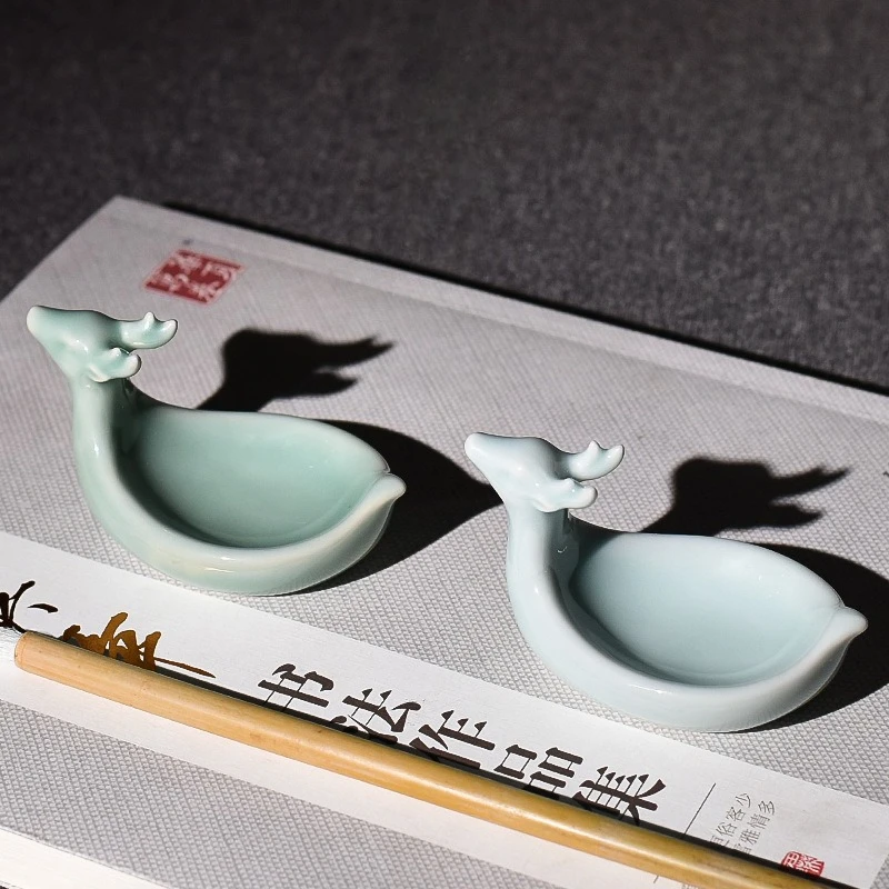 Deer Shaped Ceramic Ink Dish Multifunctional Mixing Palette Chinese Calligraphy Painting Supplies Art Supplies