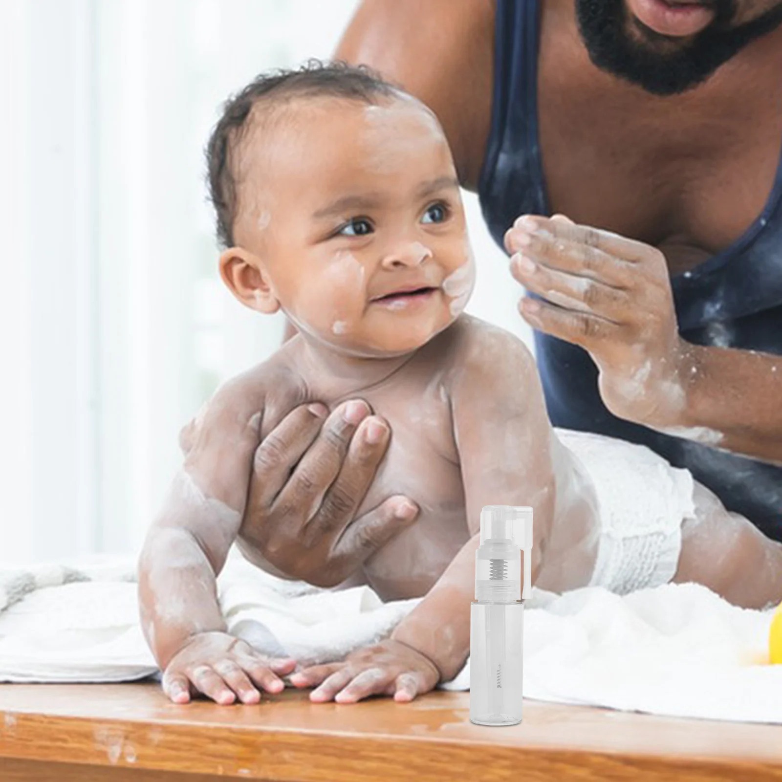 Spray em pó garrafa fácil recarga tamanho de viagem plástico preciso névoa fina corpo do bebê glitter seco barbeiro fibra cabelo