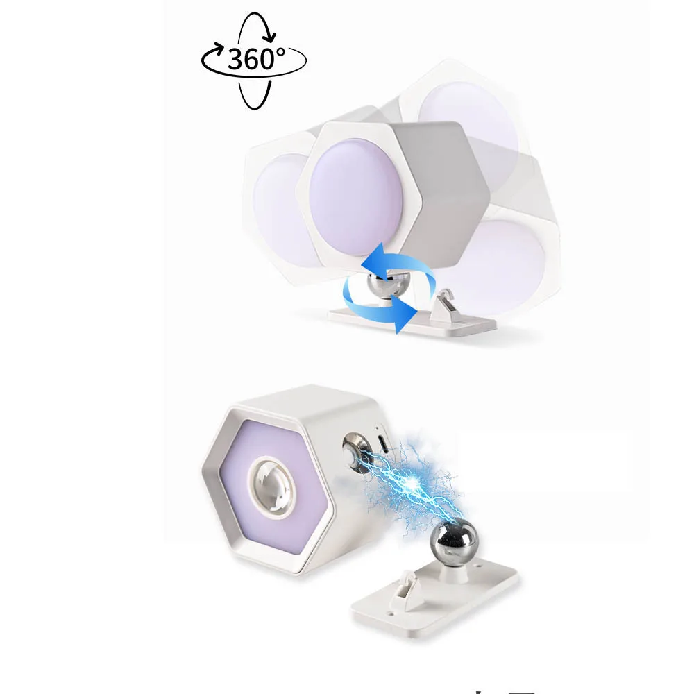 أضواء الجدار القابلة لإعادة الشحن، مصباح LED، بطارية 2000 مللي أمبير في الساعة لأعلى ولأسفل، مصباح جداري داخلي