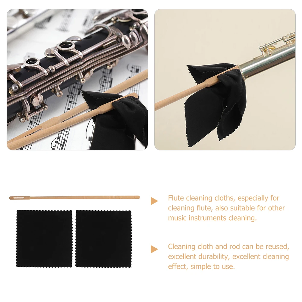 

Flute Cleaning Stick Cloth Kit Probe Maintenance Accessories Flute Cleaning Tools Reusable Durable Effect Instruments Gifts